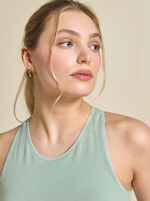 Sportbeha van ribstof met lichte ondersteuning - (ekstract) - Kiabi