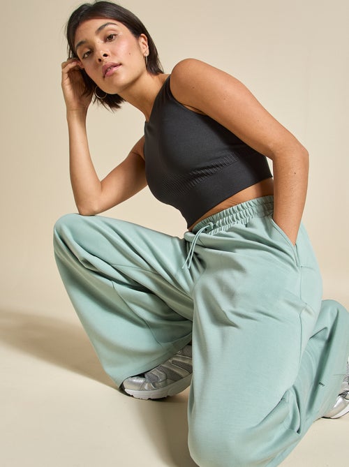 Sportbeha van ribstof met lichte ondersteuning - (ekstract) - Kiabi