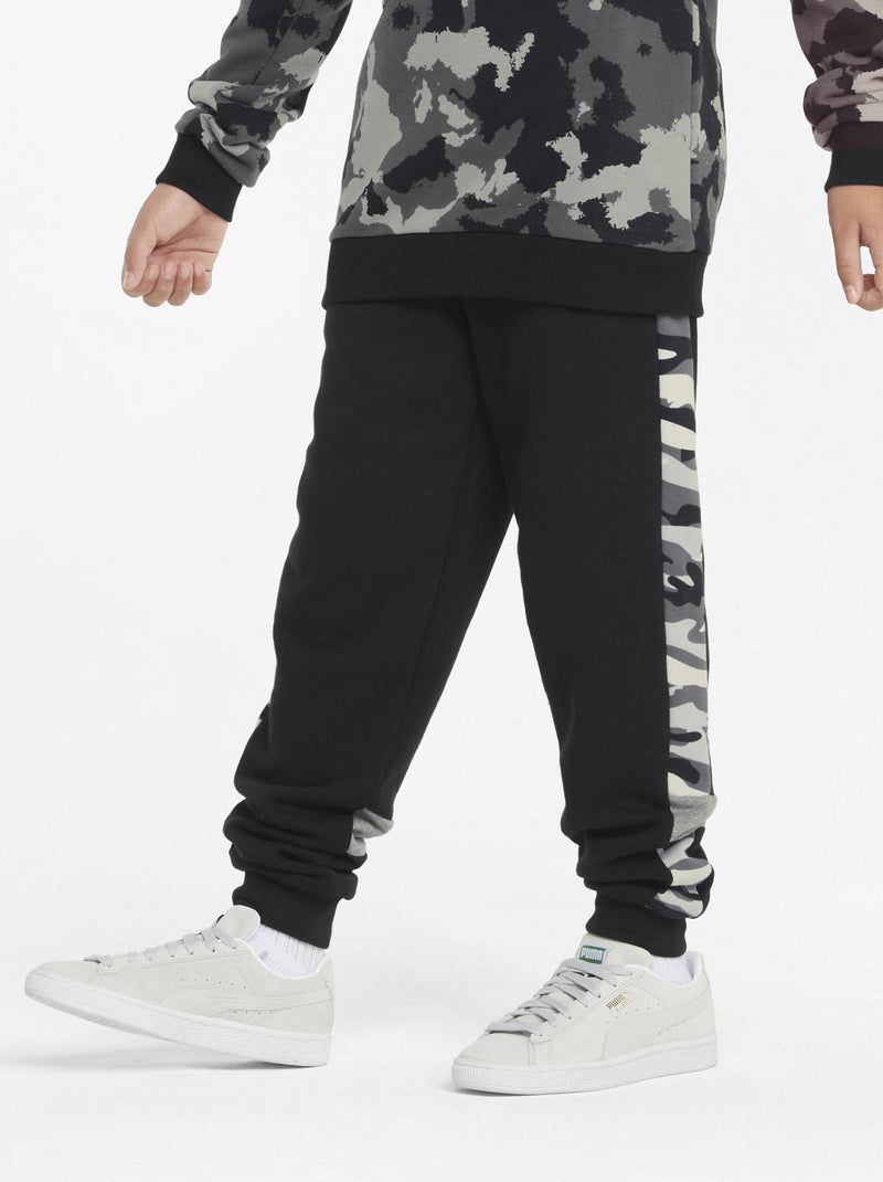 EA7 Zwarte sportbroek voor kinderen met logo-detail