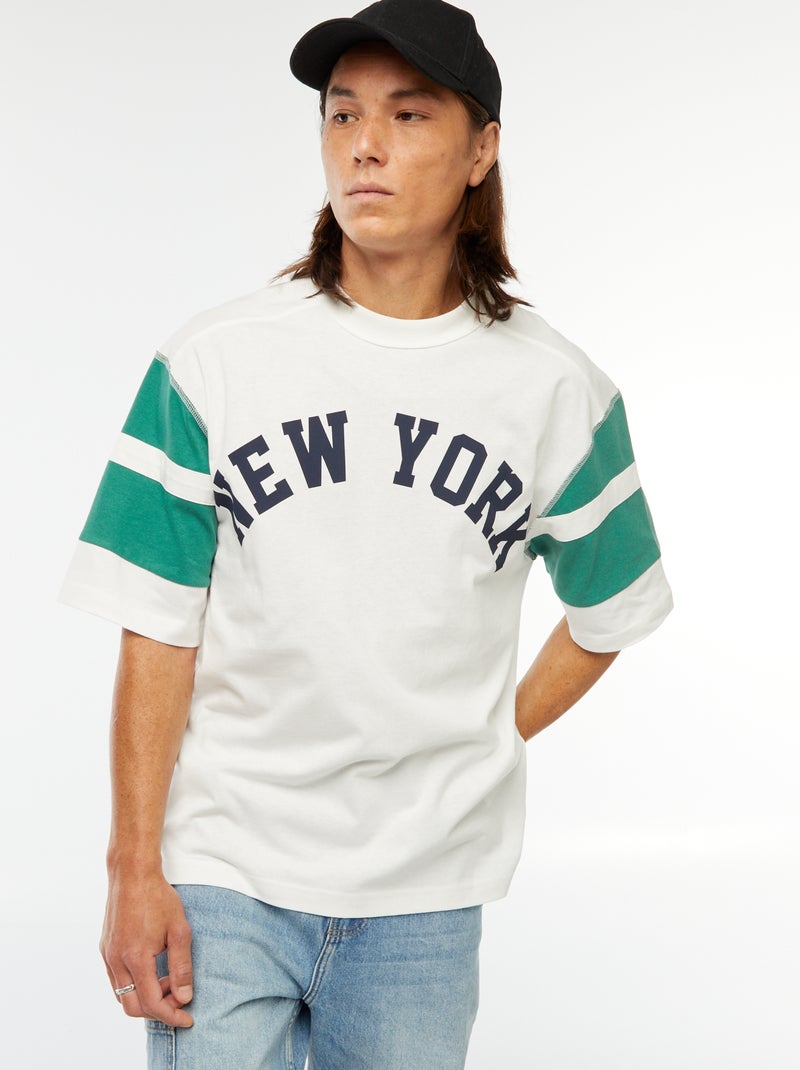 Sportief T-shirt met korte mouwen 'New York' Groen - Kiabi