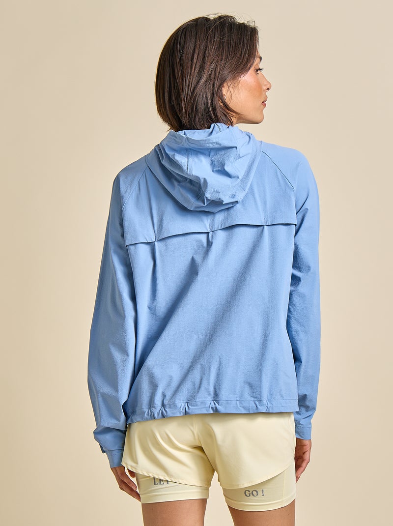 Sportief windjack met capuchon Blauw - Kiabi