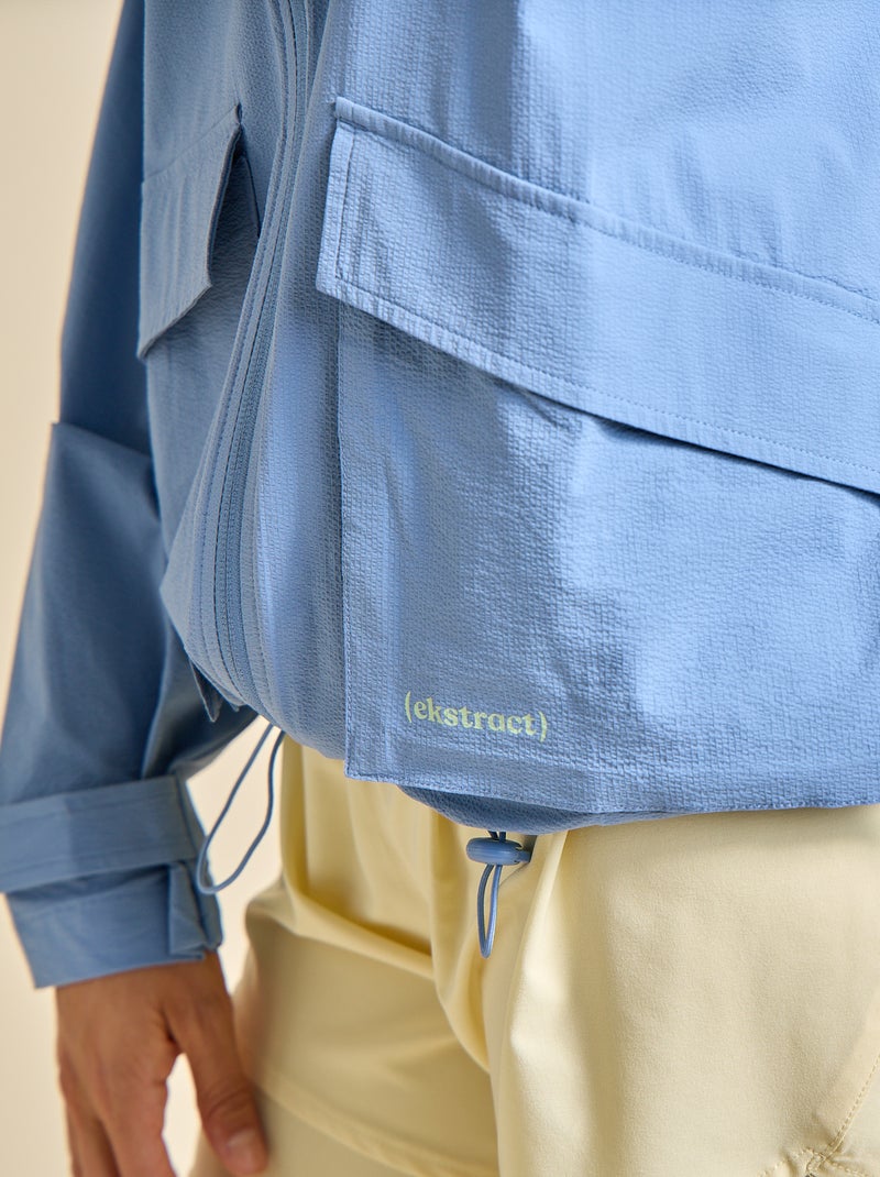 Sportief windjack met capuchon Blauw - Kiabi