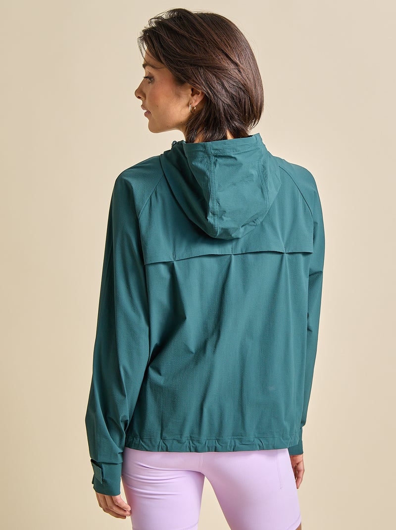 Sportief windjack met capuchon Groen - Kiabi
