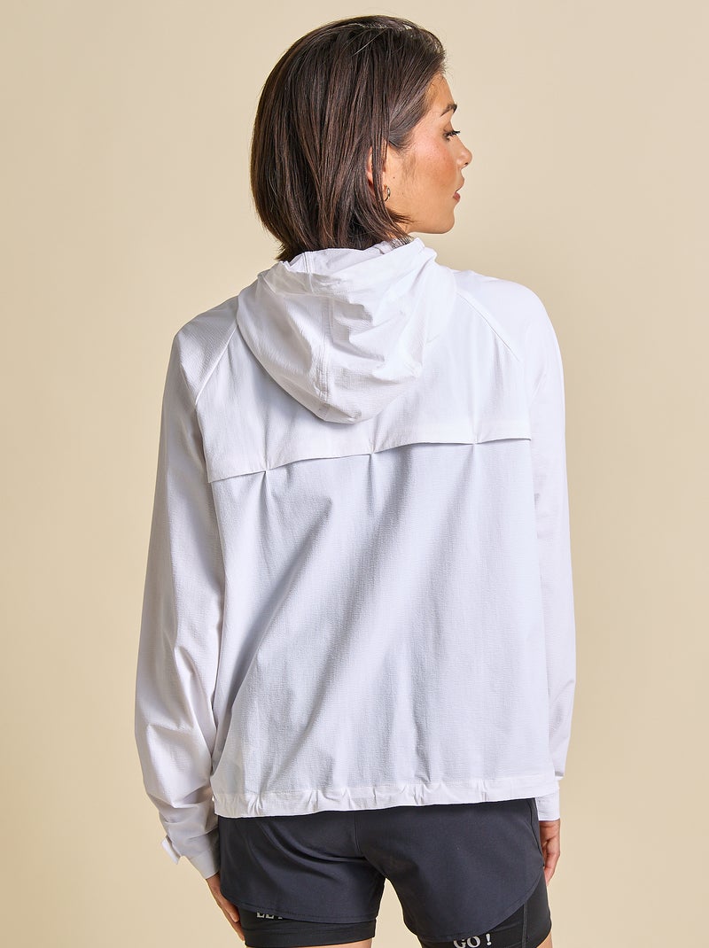 Sportief windjack met capuchon Wit - Kiabi
