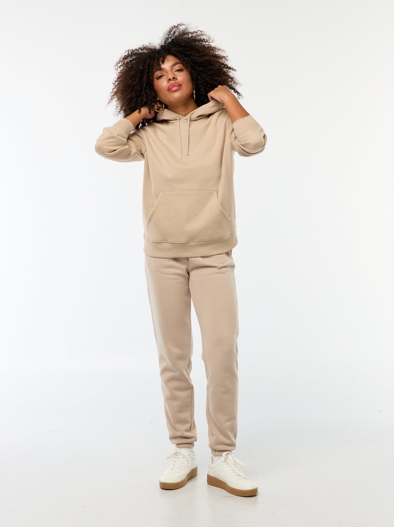Sportieve joggingbroek met normale taille Biege - Kiabi