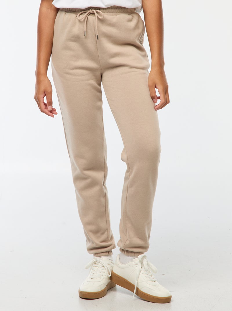Sportieve joggingbroek met normale taille Biege - Kiabi