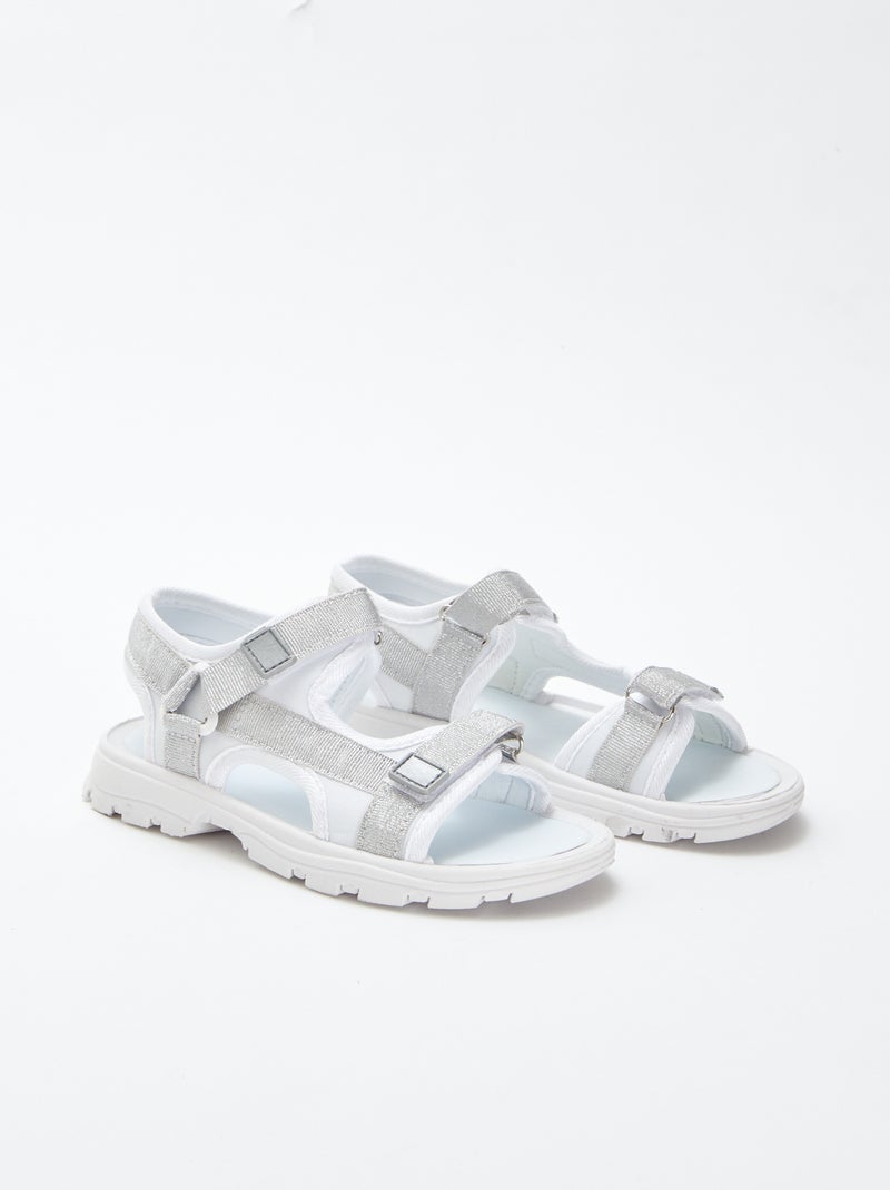 Sportieve sandalen met glitterbandjes BIEGE - Kiabi