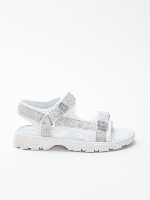 Sportieve sandalen met glitterbandjes - Kiabi