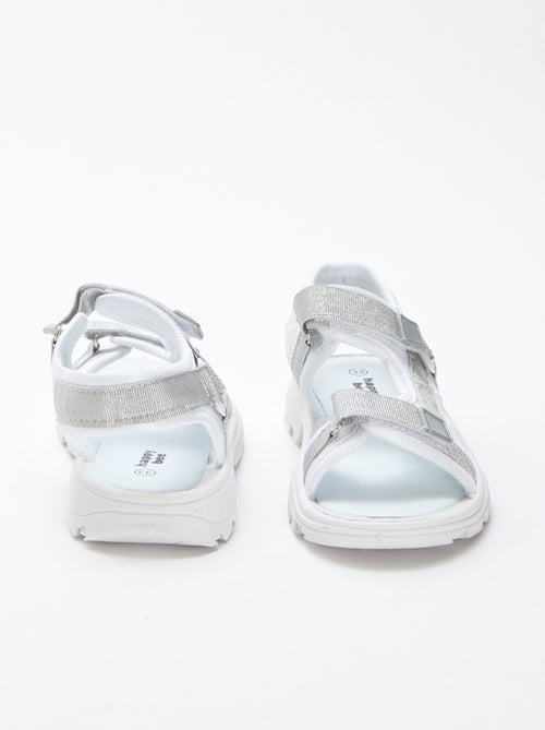Sportieve sandalen met glitterbandjes - Kiabi