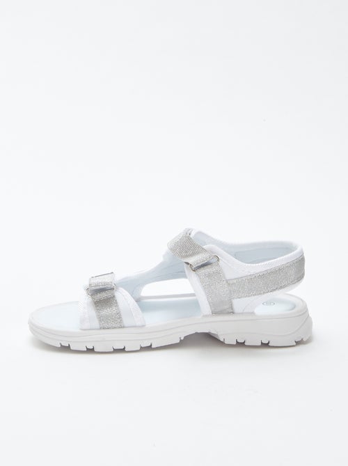 Sportieve sandalen met glitterbandjes - Kiabi