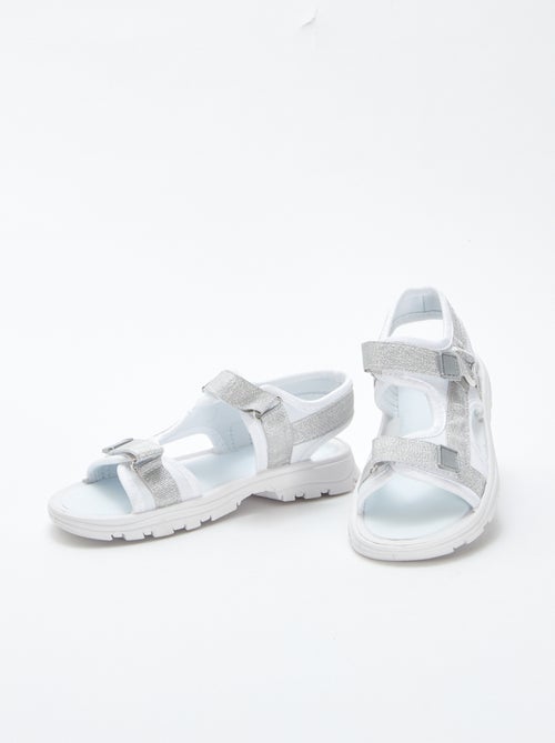 Sportieve sandalen met glitterbandjes - Kiabi