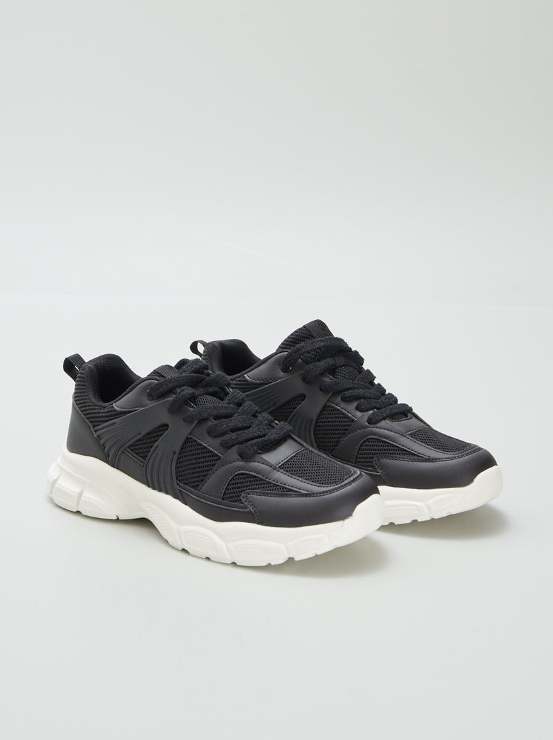 Sportieve sneakers met chunky zool ZWART - Kiabi