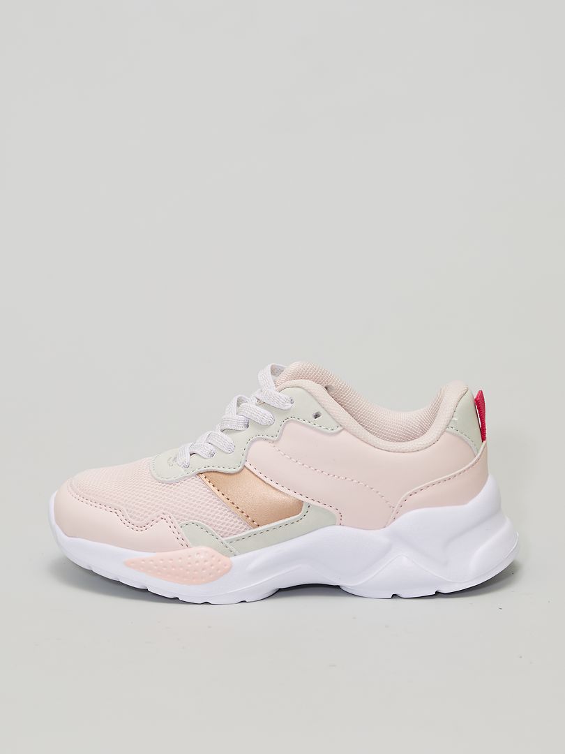 Sportieve sneakers met elastische veters - roze - Kiabi - 17.00€
