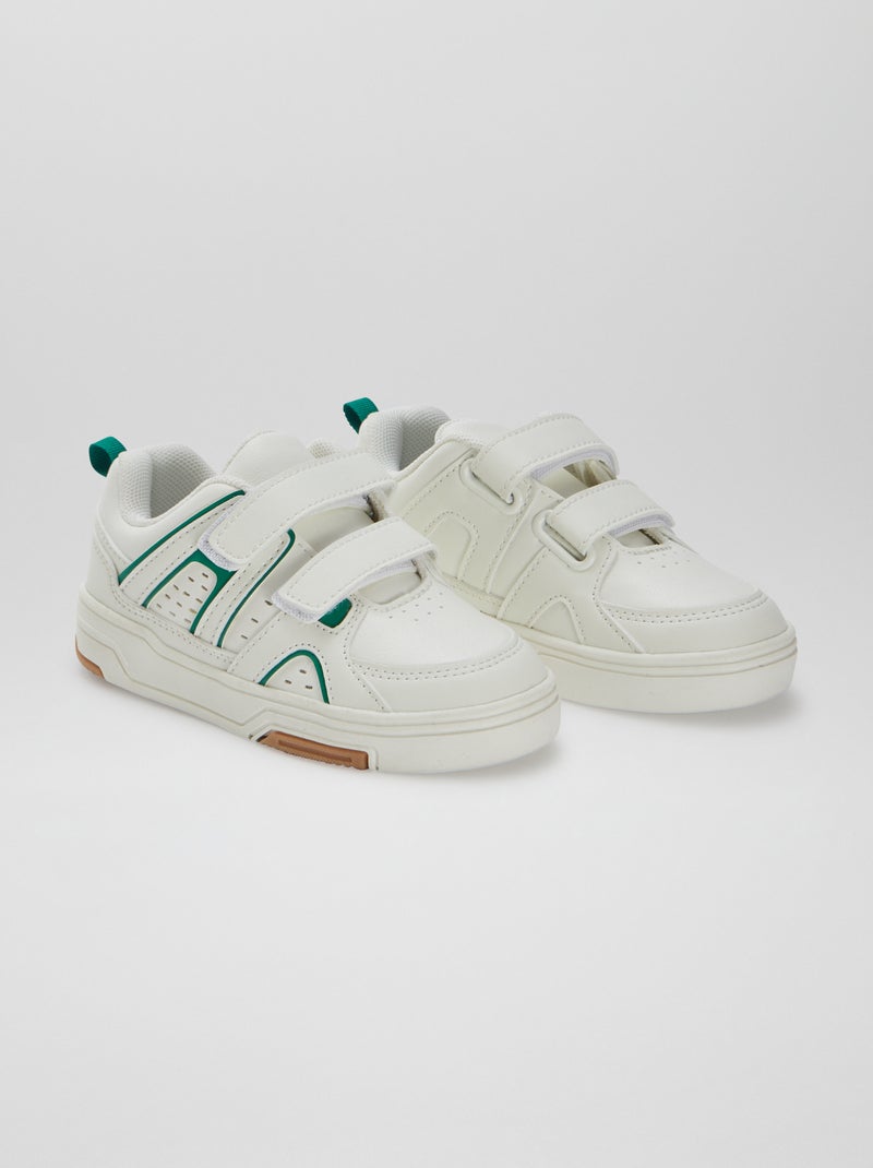 Sportieve sneakers met klittenband WIT - Kiabi