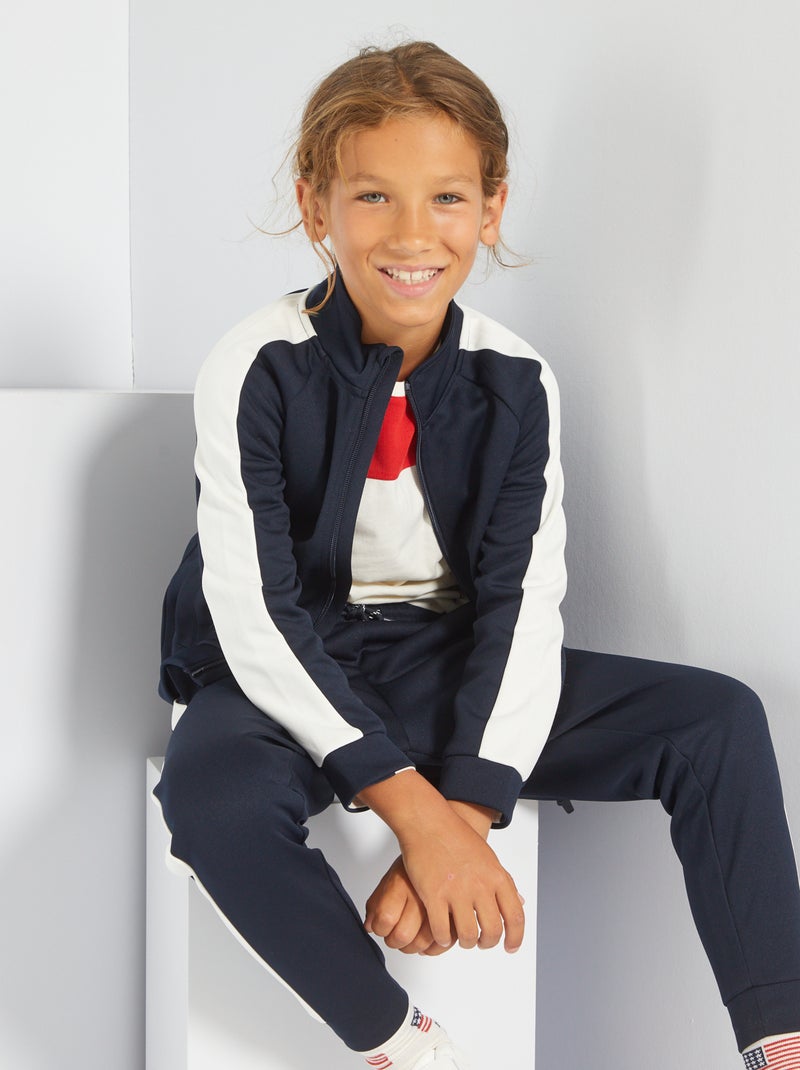 Sportieve sweater met rits BLAUW - Kiabi