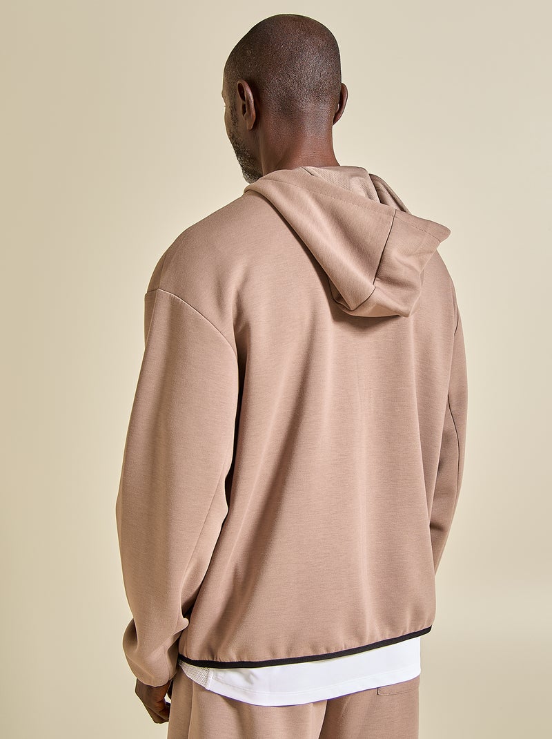 Sportieve sweater met rits (ekstract) Biege - Kiabi