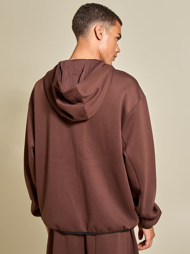 Sportieve sweater met rits (ekstract) Bruin - Kiabi