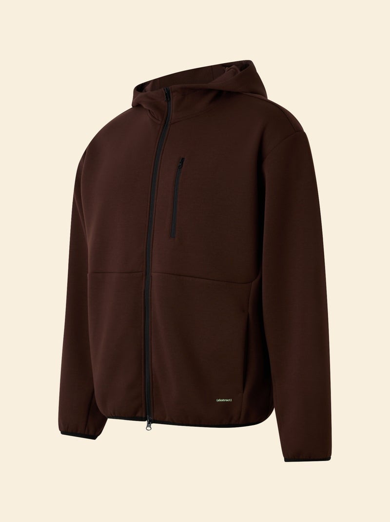Sportieve sweater met rits (ekstract) Bruin - Kiabi