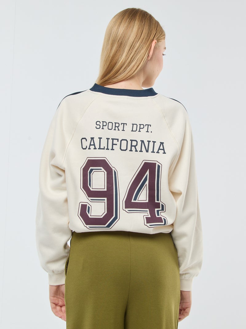 Sportieve sweater van joggingstof Wit - Kiabi