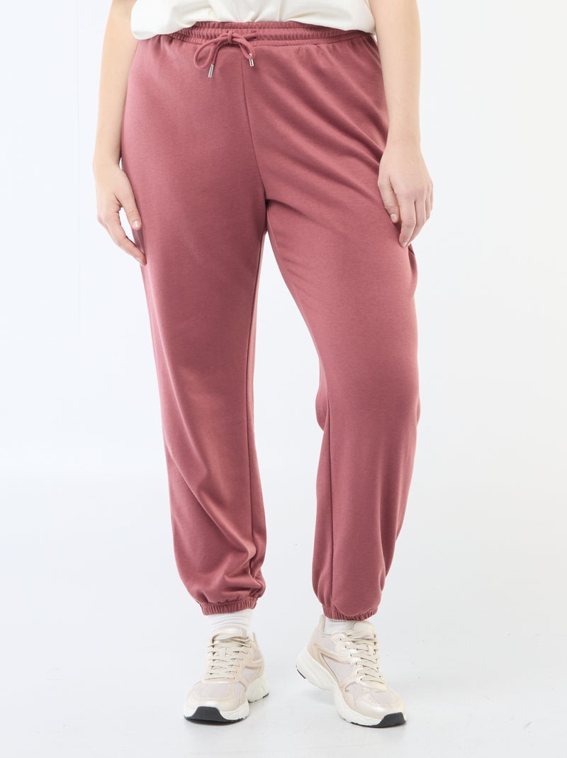 Sportjoggingbroek van french terry Rood - Kiabi