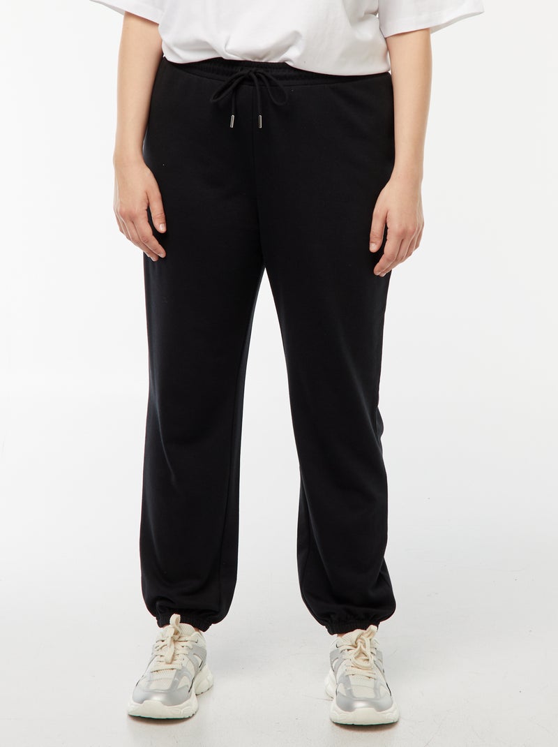 Sportjoggingbroek van french terry zwart - Kiabi