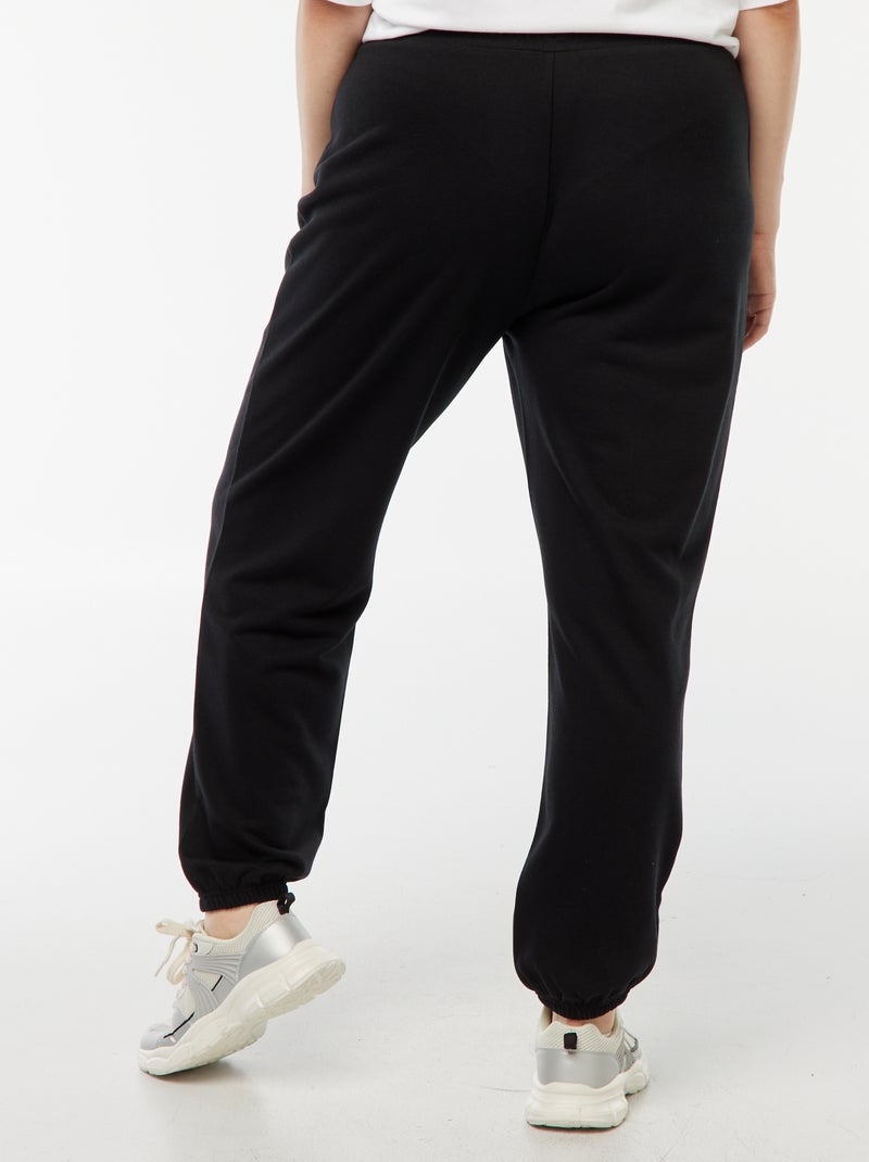 Sportjoggingbroek van french terry zwart - Kiabi