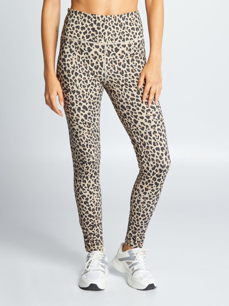 Sportlegging met luipaardprint BIEGE - Kiabi