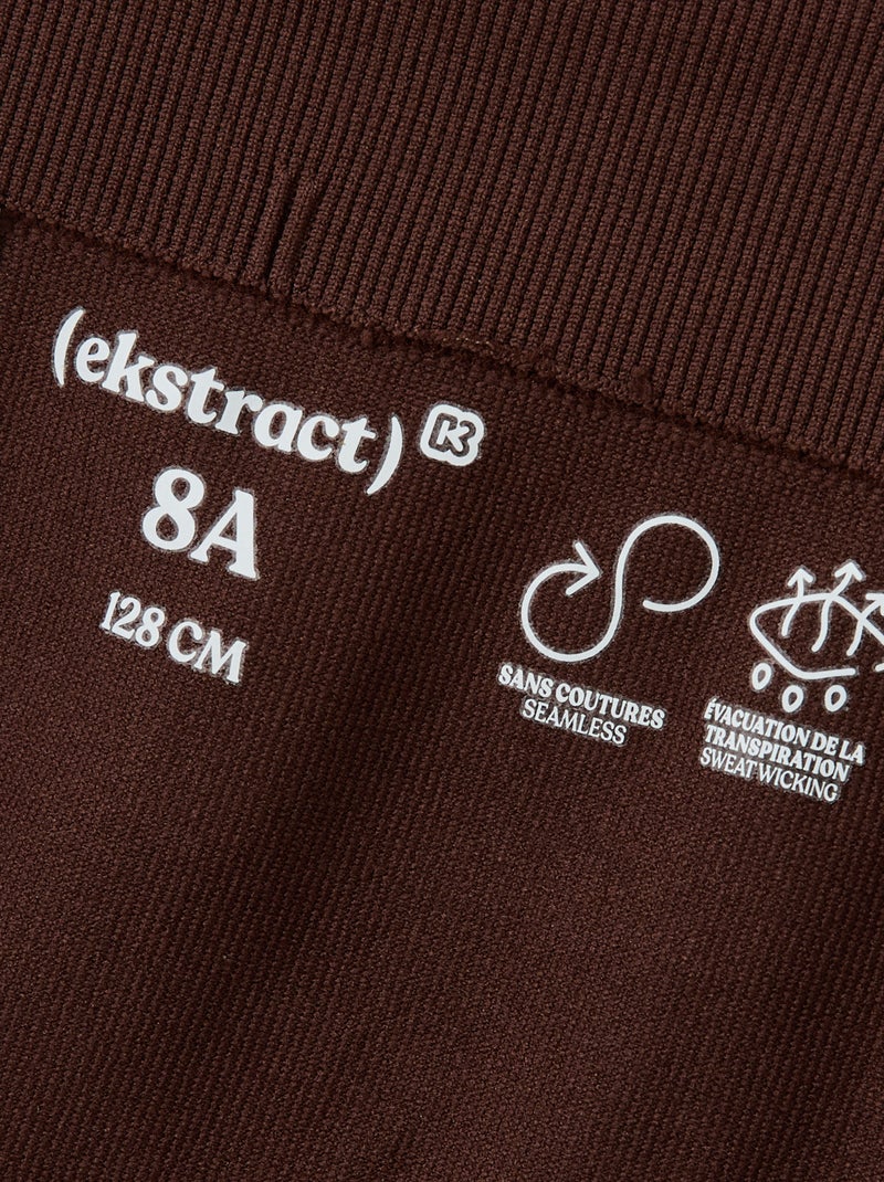 Sportlegging van ribstof - (ekstract) Bruin - Kiabi