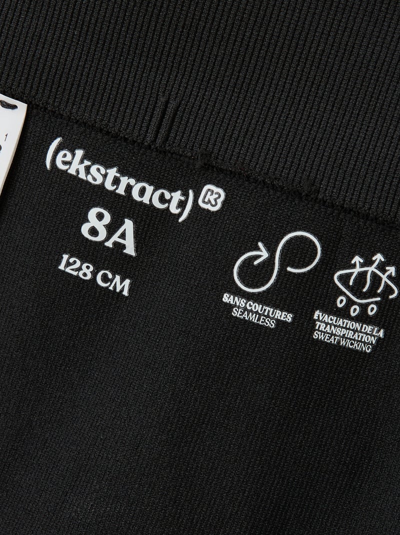 Sportlegging van ribstof - (ekstract) Zwart - Kiabi