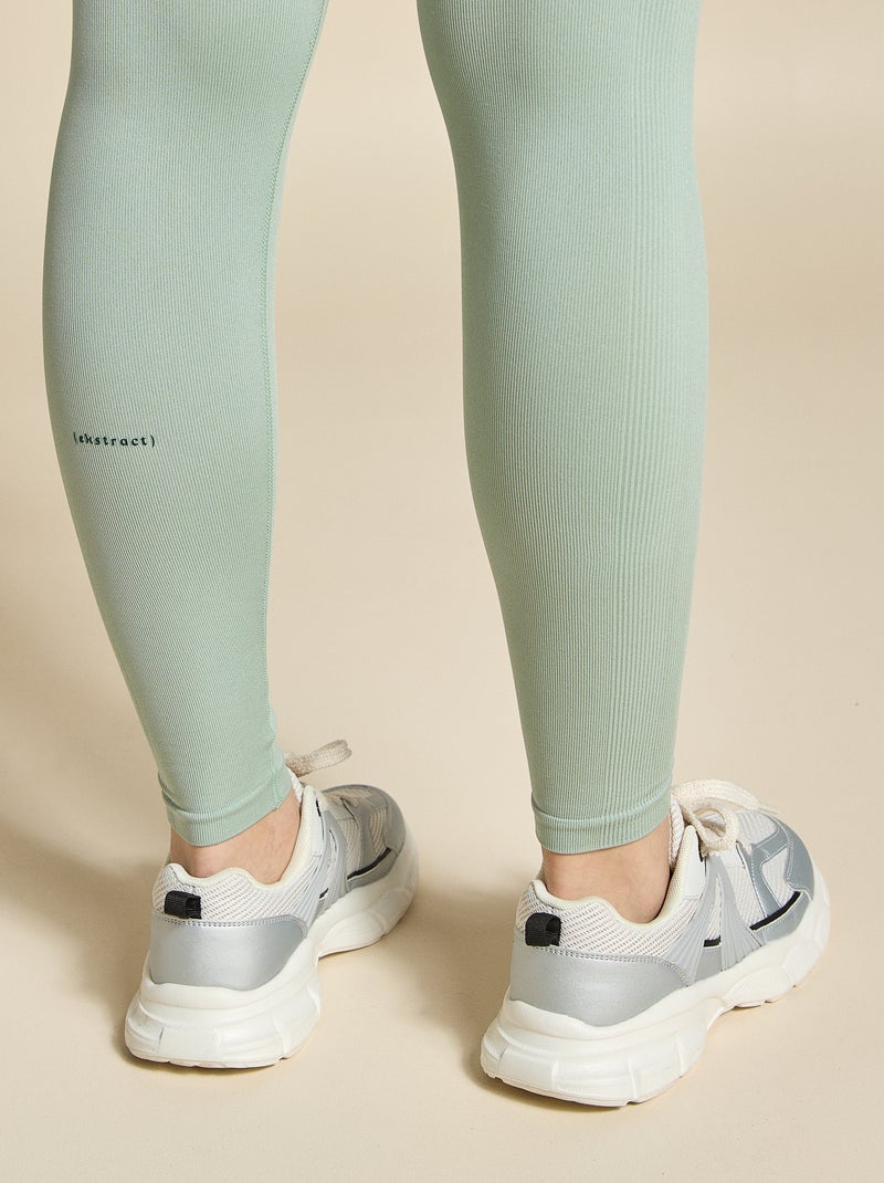 Sportlegging van ribstof zonder naden - (ekstract) Groen - Kiabi