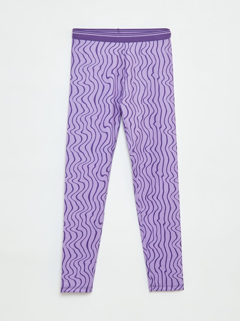 Sportlegging van stretchstof Paars - Kiabi