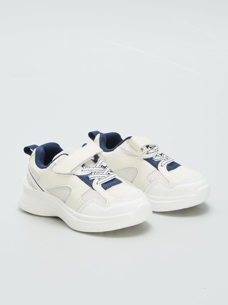 Sportschoenen met klittenband WIT - Kiabi