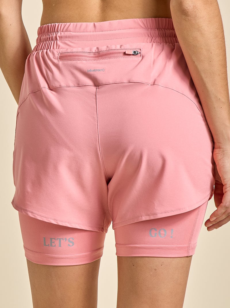 Sportshort 2-in-1 model - (ekstract) Rose - Kiabi