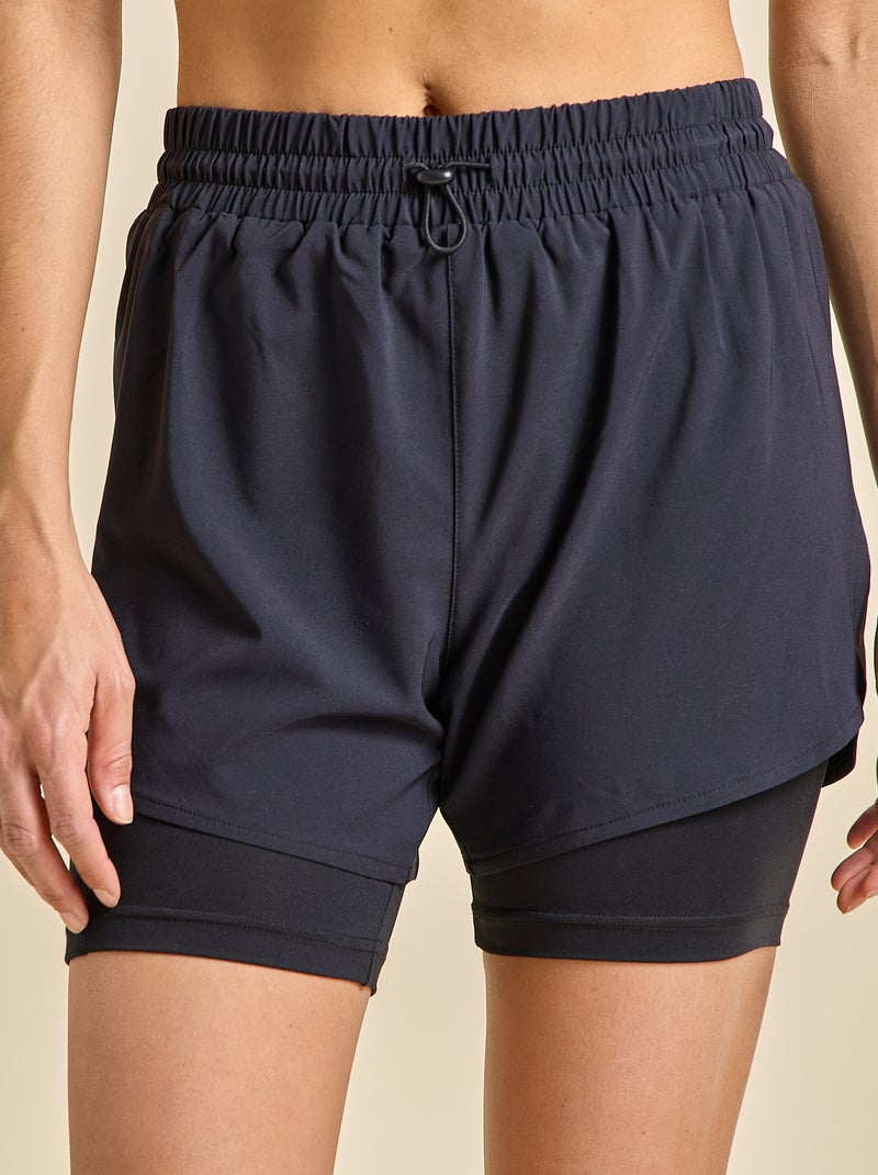 Sportshort 2-in-1 model - (ekstract) Zwart - Kiabi