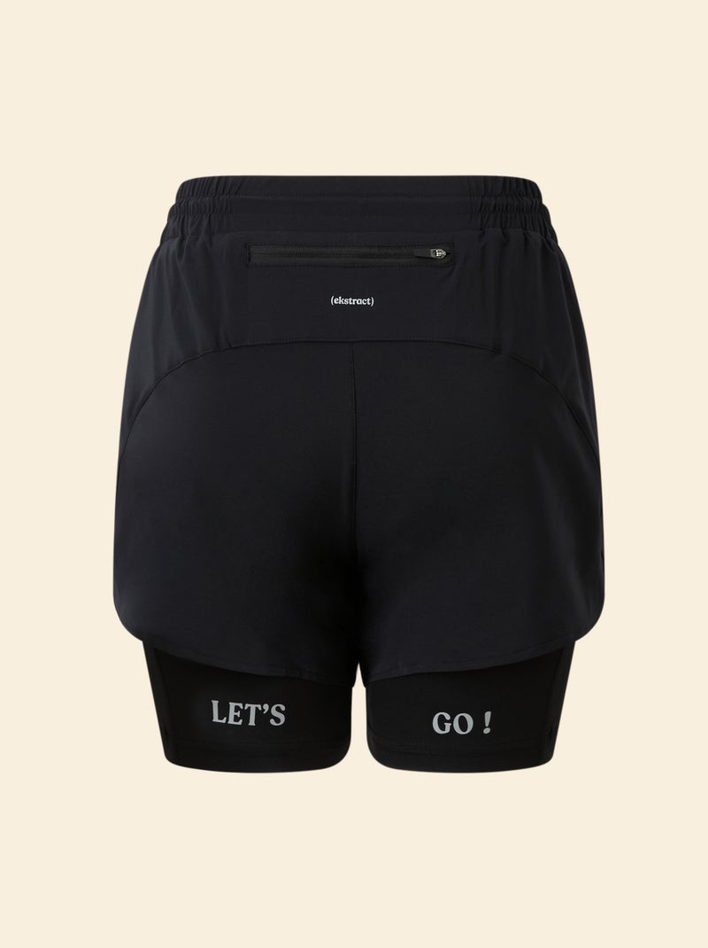 Sportshort 2-in-1 model - (ekstract) Zwart - Kiabi