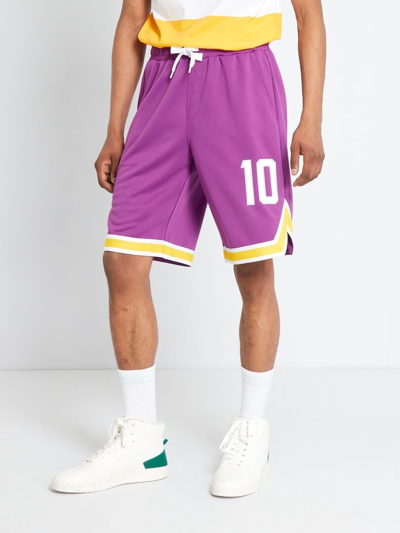 Sportshort in Amerikaanse stijl PAARS - Kiabi