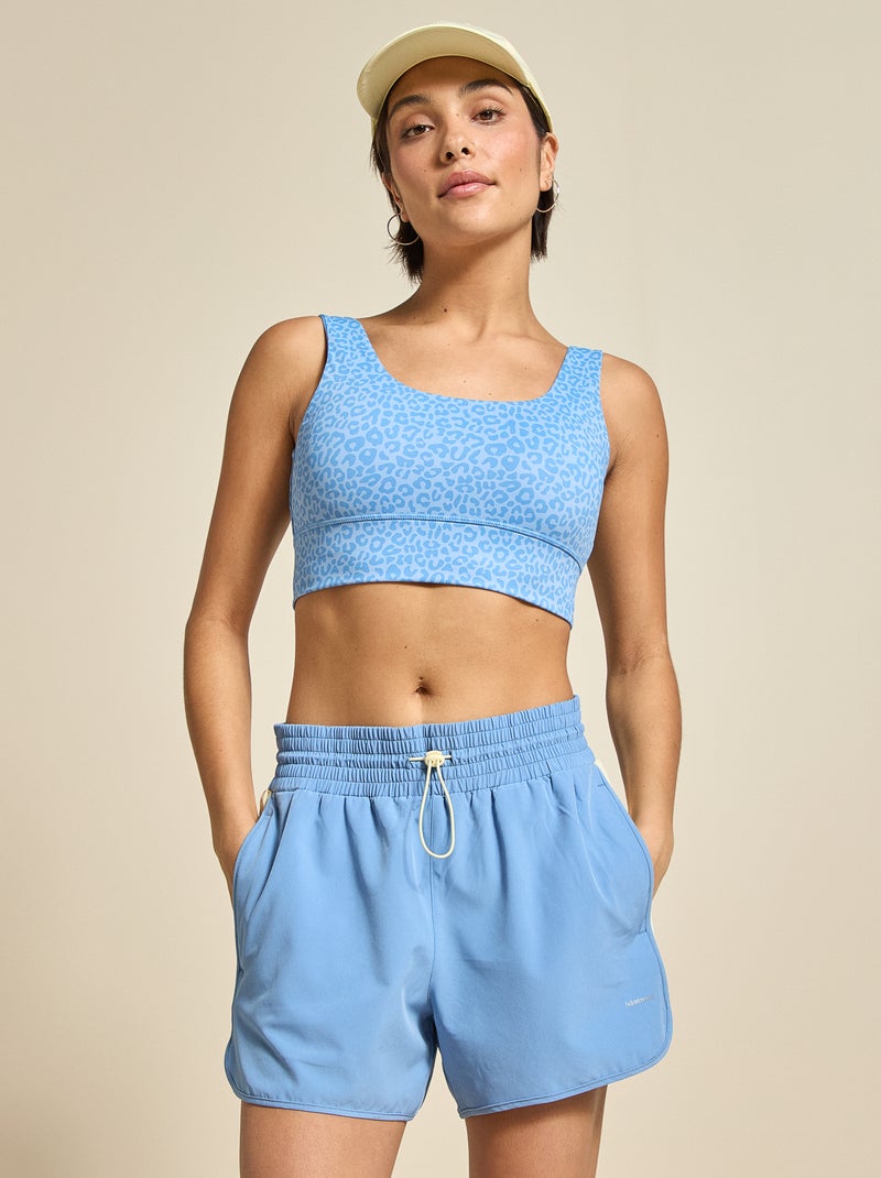 Sportshort met colourblock - (ekstract) Blauw - Kiabi