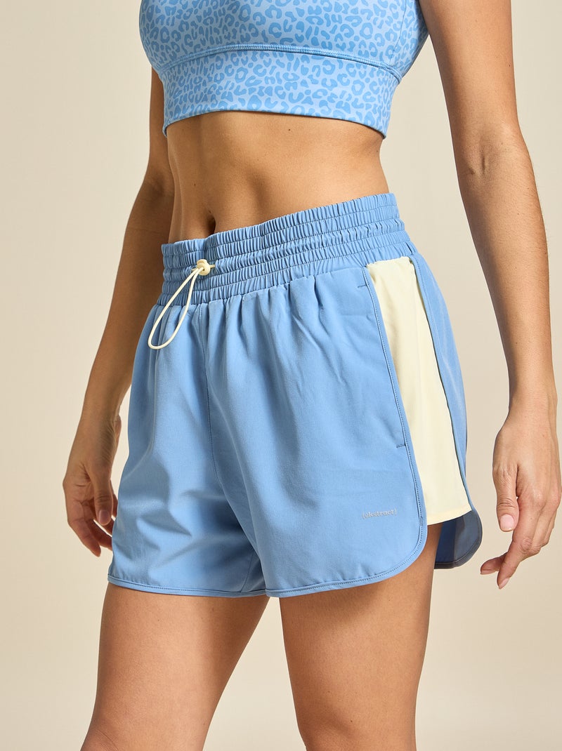 Sportshort met colourblock - (ekstract) Blauw - Kiabi
