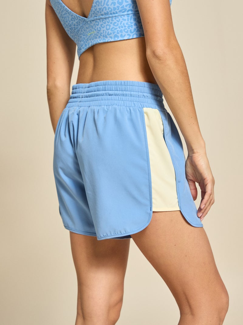 Sportshort met colourblock - (ekstract) Blauw - Kiabi