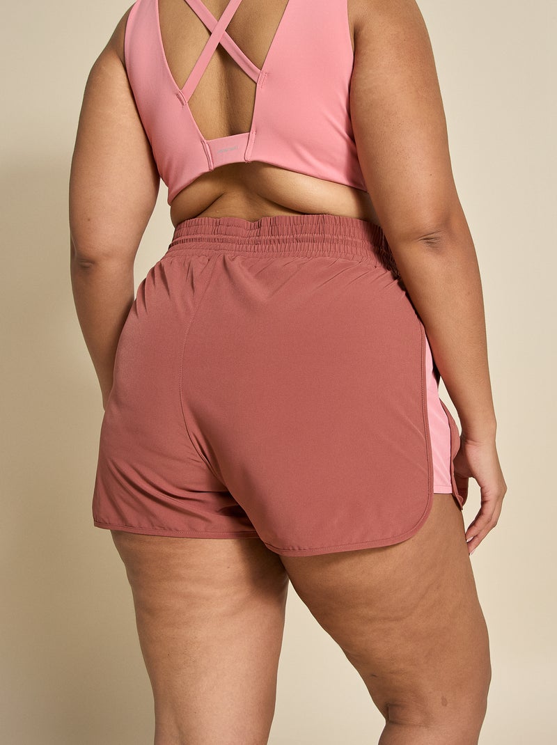 Sportshort met colourblock - (ekstract) Bruin - Kiabi