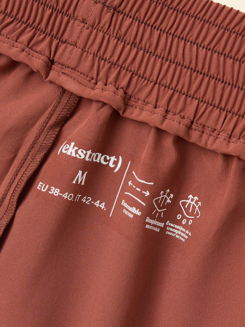 Sportshort met colourblock - (ekstract) Bruin - Kiabi