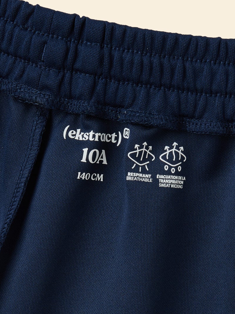 Sportshort met contrasterende banden - (ekstract) Blauw - Kiabi
