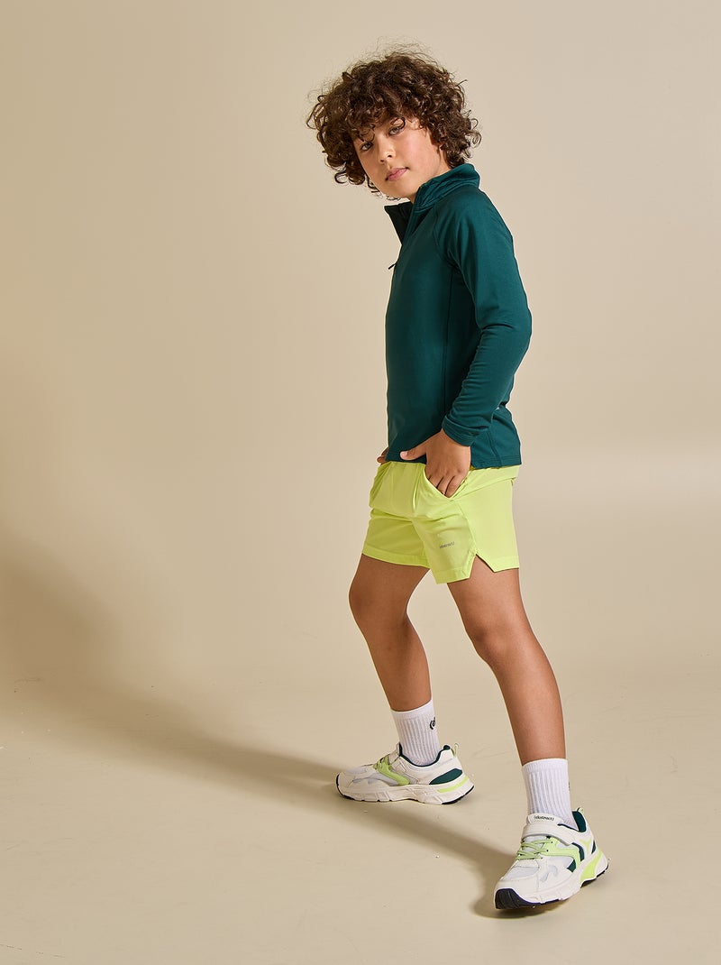Sportshort met ritszak achteraan - (ekstract) Geel - Kiabi