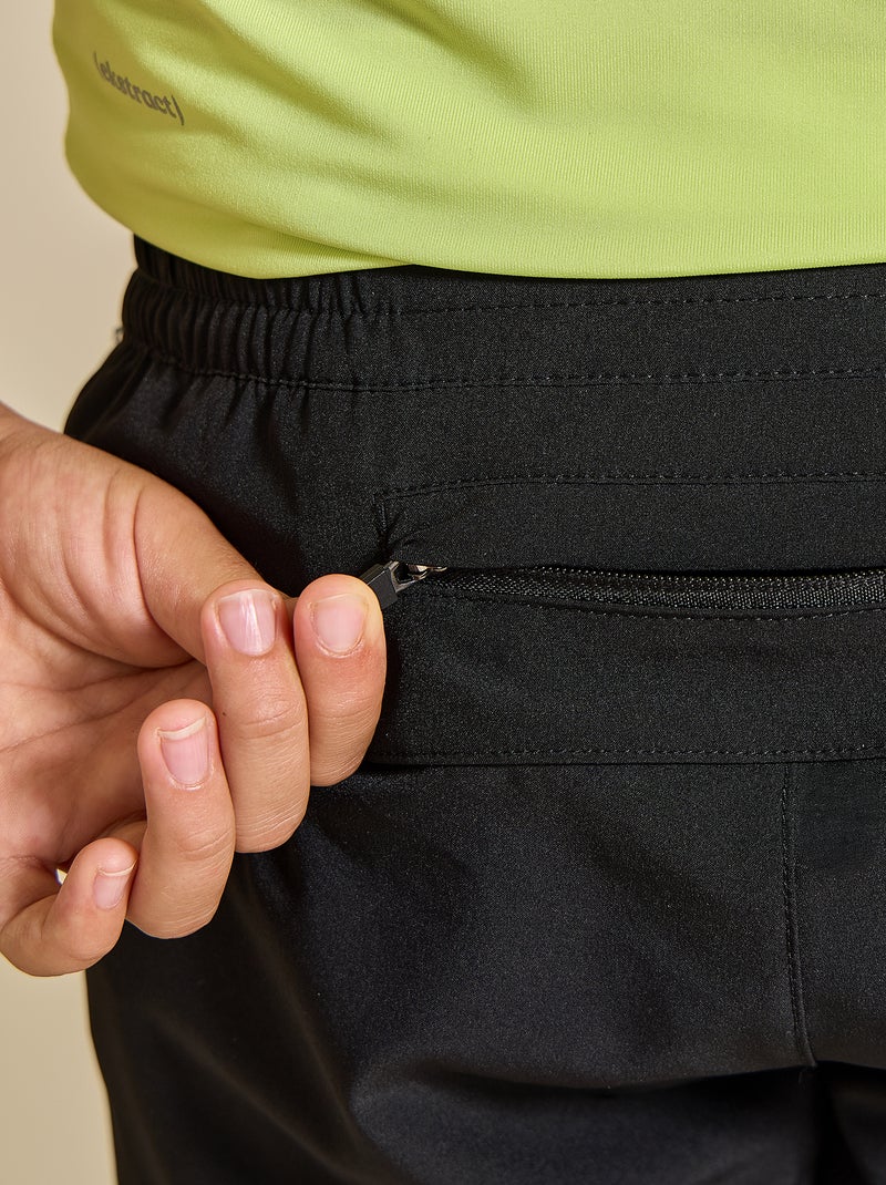 Sportshort met ritszak achteraan - (ekstract) Zwart - Kiabi