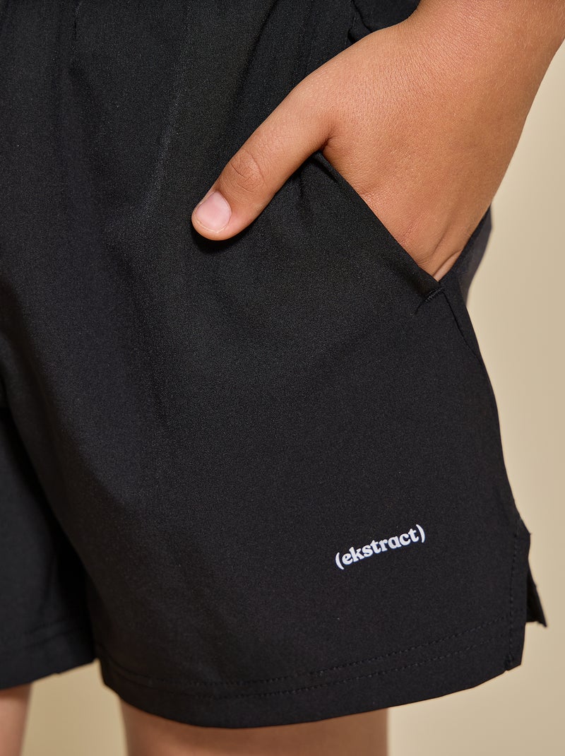 Sportshort met ritszak achteraan - (ekstract) Zwart - Kiabi