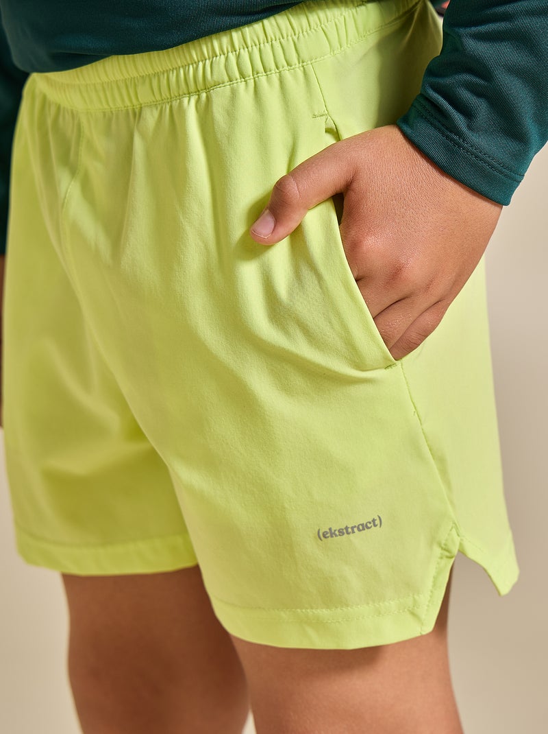 Sportshort met ritszak achterop - (ekstract) Geel - Kiabi