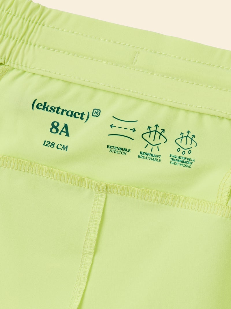 Sportshort met ritszak achterop - (ekstract) Geel - Kiabi
