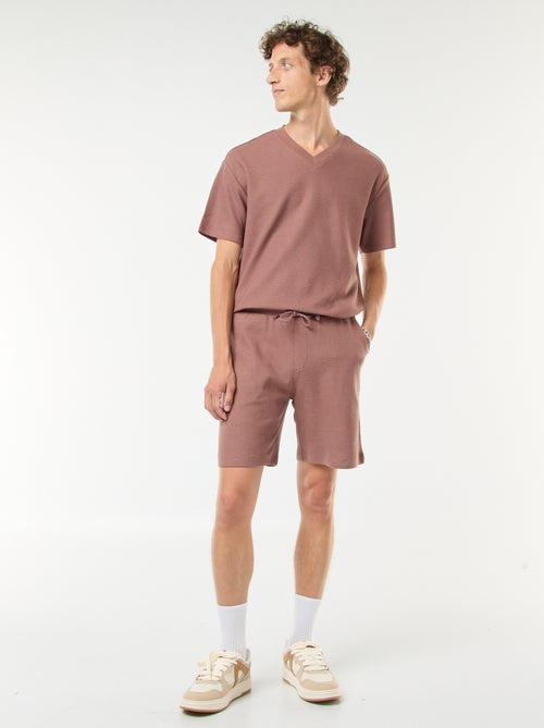 Sportshort met zakken en fantasiepatroontje - Kiabi