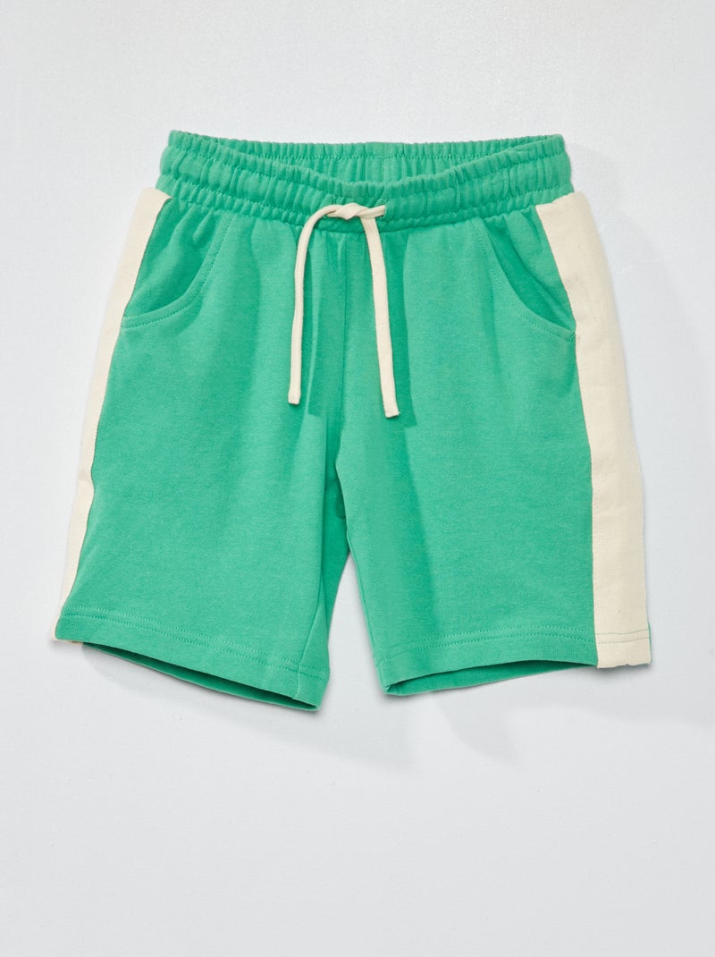 Sportshort met zijstrepen GROEN - Kiabi