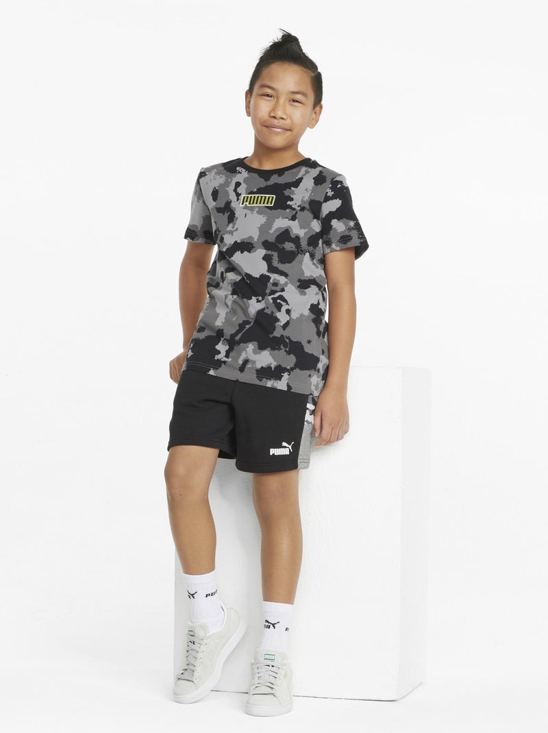 Sportshort van french terry 'Puma' ZWART - Kiabi